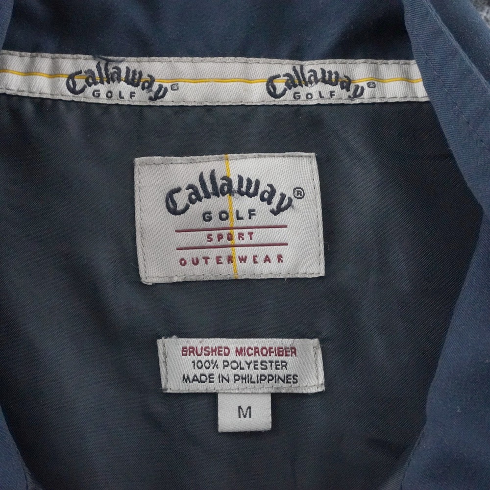 Vintage Callaway Golf Windbreaker Pullover Mens M Navy Blue Short Sleeve 1/4 Zip - Picture 3 of 7